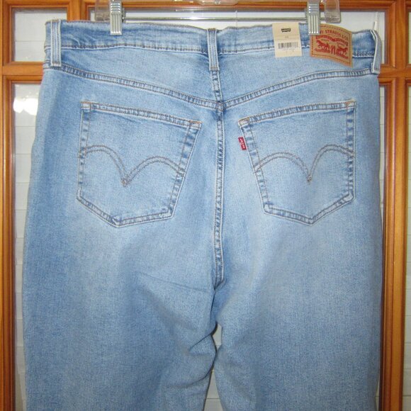 Levi's Wedgie Straight Cropped Jeans High Rise Women's 4 22W 24W NEW Rip - Picture 4 of 7